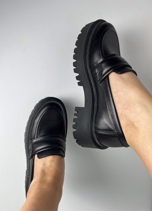 Black leather loafers2 photo