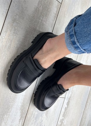 Black leather loafers5 photo