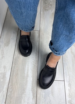 Black leather loafers3 photo