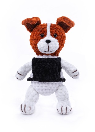 Knitted plush toy Sapper Dog Kulya1 photo