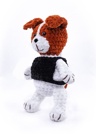 Knitted plush toy Sapper Dog Kulya2 photo
