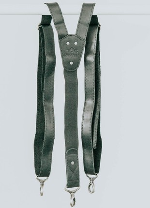 Leather suspender carabiner black4 photo
