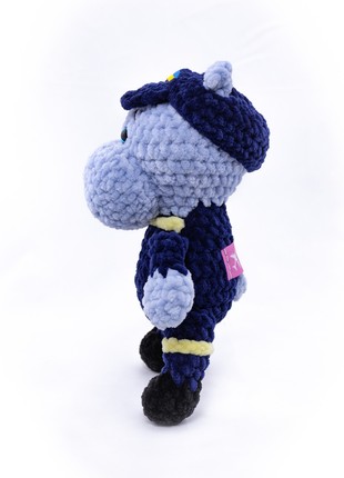 Knitted plush toy  Rescuer Bohdan the Hippo3 photo