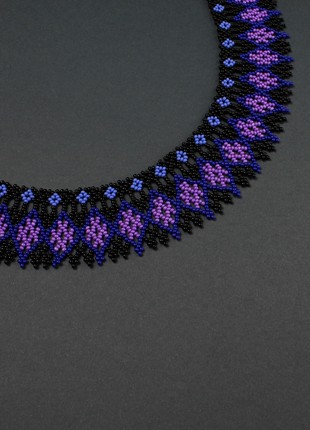 Black and purple beaded necklace for woman3 photo