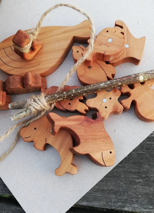 Wooden magnetic fishing game4 photo