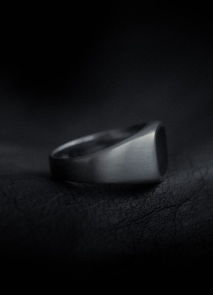 Glaze - square mate ring with enamel element3 photo