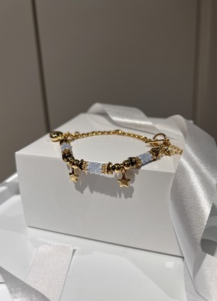 Bracelet with tubes of beads on a chain3 photo