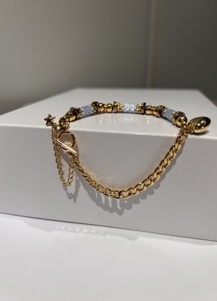 Bracelet with tubes of beads on a chain4 photo