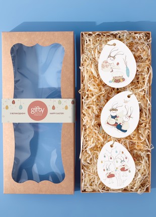 SET OF 3 EASTER WOODEN ORNAMENTS3 photo
