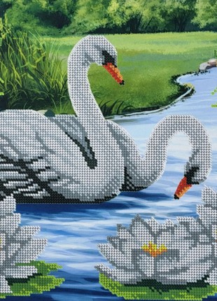 Couple of Swans Kit Bead Embroidery a3h_341