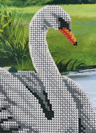 Couple of Swans Kit Bead Embroidery a3h_3414 photo