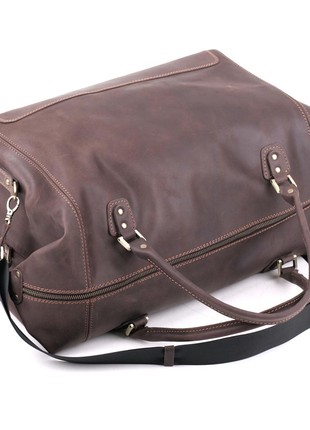 Large traveling bag made of genuine leather Crazy Horse3 photo