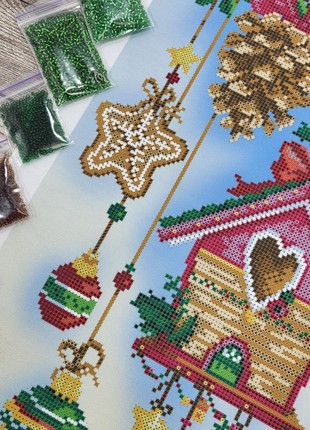 Gingerbread House Kit Bead Embroidery a3-k-11056 photo