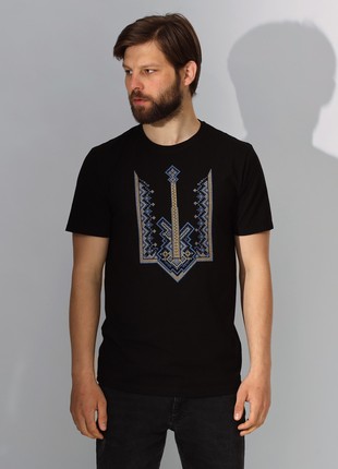 Men's T-shirt with embroidery - "Trident with a cross"