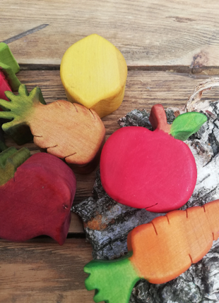 Wooden vegetable toys\ Wooden fruits and vegetables4 photo