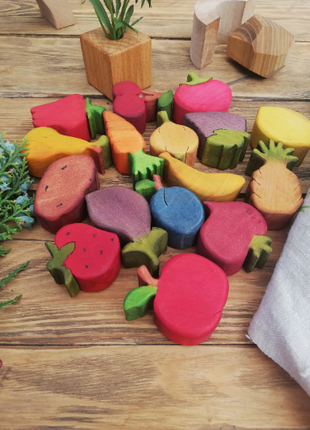 Wooden vegetable toys\ Wooden fruits and vegetables5 photo
