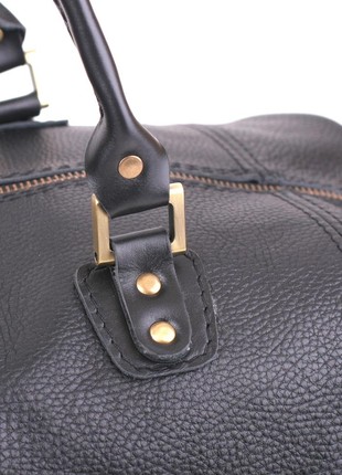 Large black leather carpetbag7 photo