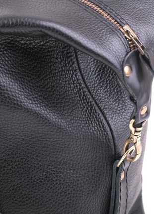Large black leather carpetbag8 photo