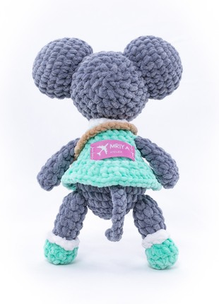 Knitted plush toy Mouse volunteer Zoryana4 photo