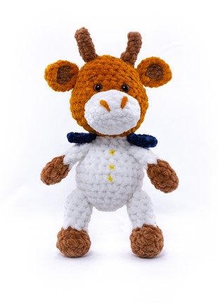 Knitted plush toy Bull Serhii from the marine corps5 photo