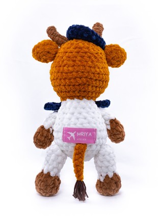 Knitted plush toy Bull Serhii from the marine corps4 photo