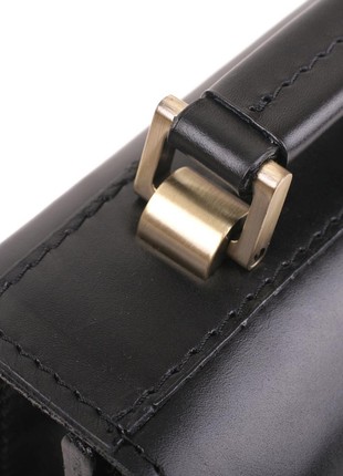 Classic black leather shoulder bag (barsetka, borsetka)7 photo