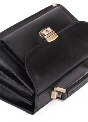 Classic black leather shoulder bag (barsetka, borsetka)3 photo