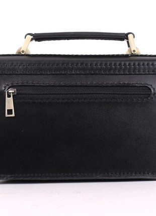 Classic black leather shoulder bag (barsetka, borsetka)6 photo