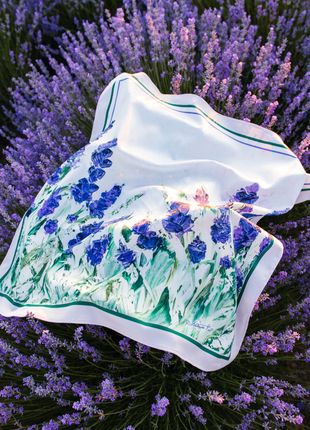 Scarf "Lavender" Size 70*70 cm customised silk shawl from Ukraine5 photo