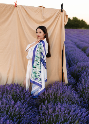 Scarf "Lavender" Size 57*57 cm customised silk shawl from Ukraine