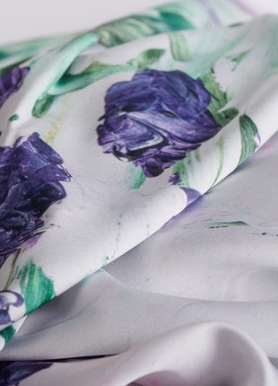Lavender silk shawl 85*85 cm women’s accessories customised scarf neck accessory from Ukraine5 photo