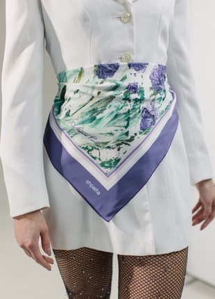 Lavender silk shawl 85*85 cm women’s accessories customised scarf neck accessory from Ukraine6 photo