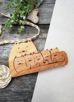 Cats animal puzzle, Animal wood toys