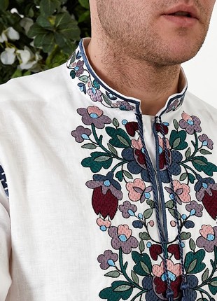 Embroidered shirt Fuchsia. White4 photo