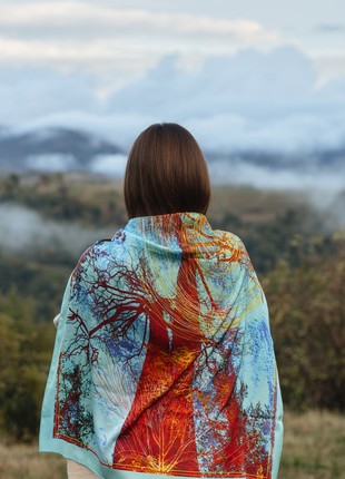 Scarf "Love Arteries" Size 57*57 cm silk shawl from Ukraine6 photo
