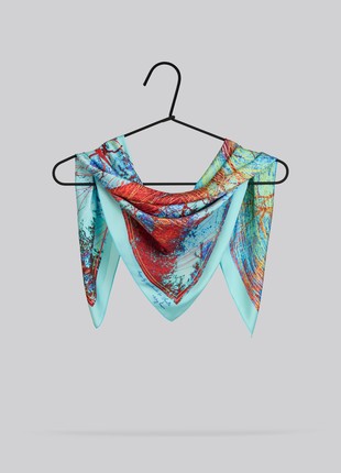 Scarf "Love Arteries" Size 57*57 cm silk shawl from Ukraine1 photo