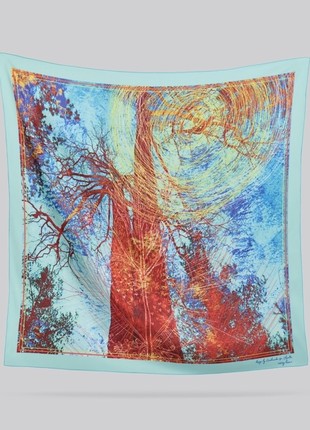 Scarf "Love Arteries" Size 85*85 cm silk shawl from Ukraine
