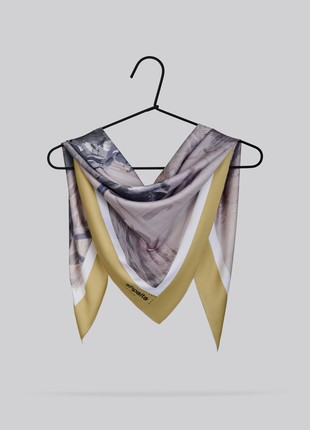 Scarf "Mukachevo" Size 85*85 cm silk shawl from Ukraine Sakura trees9 photo