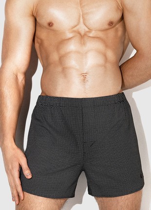Cotton Boxer Shorts G.LVOV Casino in Gray and Yellow