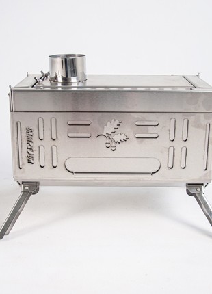Stove in a tent on wood! The stove is a tourist stove! Camping stove! Mini-stove!6 photo