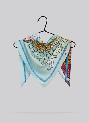 Scarf "Guardian Goddess" Size 57*57 cm silk shawl from Ukraine1 photo