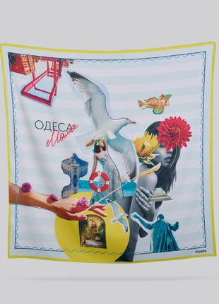 Scarf "Odesa" Size 85*85 cm silk shawl from Ukraine