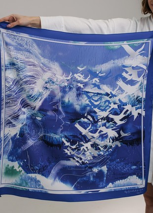 Scarf "Breath of Heaven" Size 70*70 cm silk shawl from Ukraine6 photo