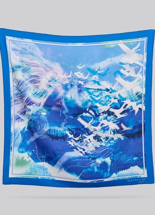 Scarf "Breath of Heaven" Size 57*57 cm silk shawl from Ukraine3 photo