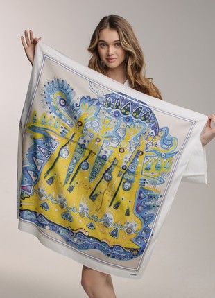 Scarf "Unbreakable" Size 85*85 cm silk shawl from Ukraine5 photo