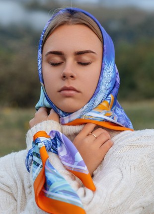 Scarf "Edem Garden" Size 70*70 cm silk shawl from Ukraine4 photo