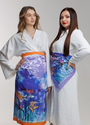 Scarf "Edem Garden" Size 70*70 cm silk shawl from Ukraine2 photo