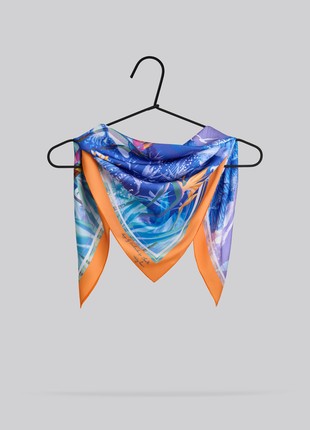 Scarf "Edem Garden" Size 70*70 cm silk shawl from Ukraine