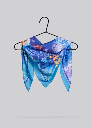 Scarf "Edem Garden" Size 70*70 cm silk shawl from Ukraine9 photo