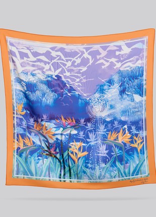 Scarf "Edem Garden" Size 85*85 cm silk shawl from Ukraine